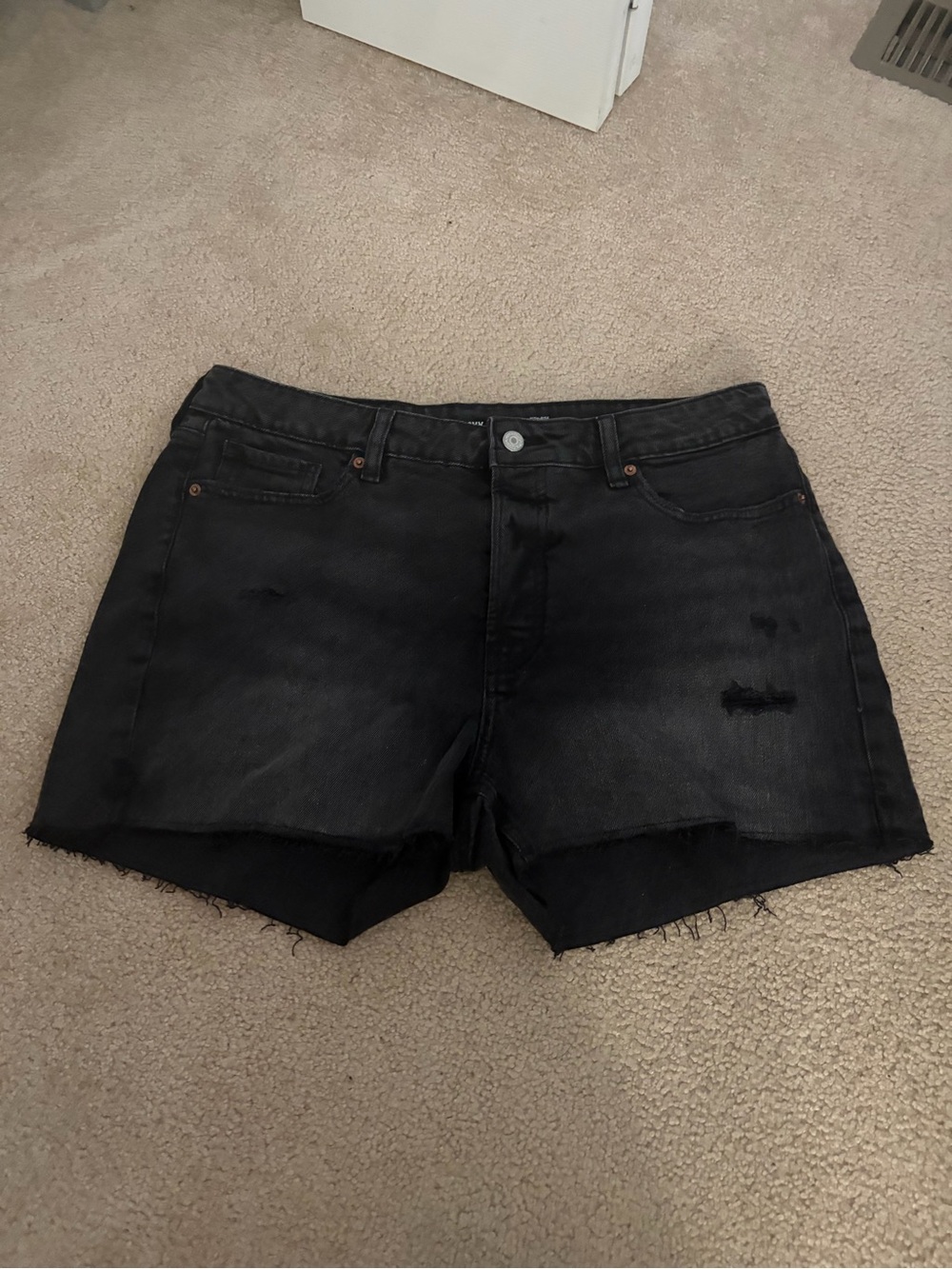 Old Navy Black Frayed Hem Distressed Jean Shorts